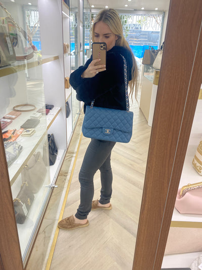 Chanel Jumbo Large Blue SHW