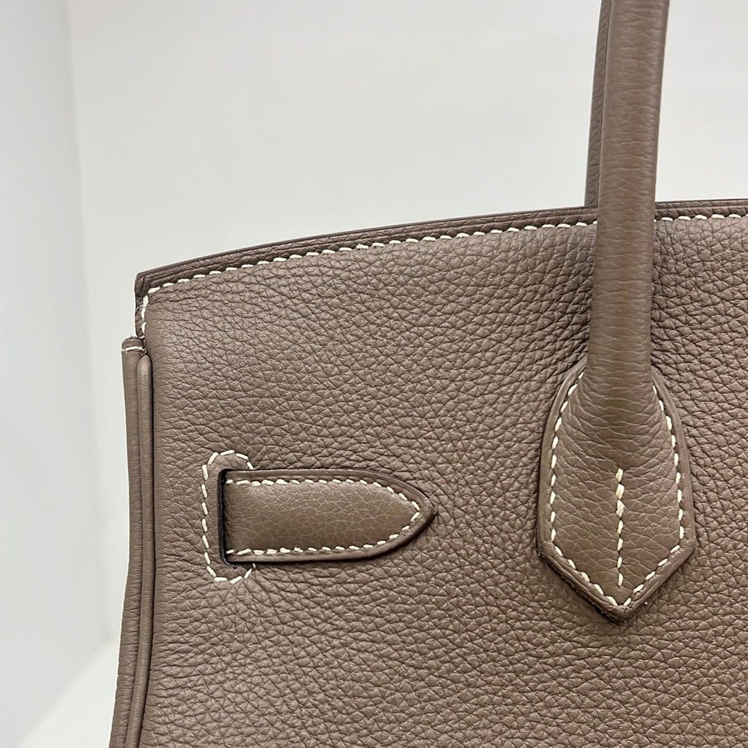 Hermes Birkin 30 Etoupe PHW Stamp A