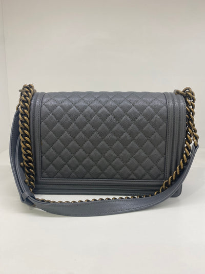 Chanel Boy Bag New Medium - Dark Grey GHW