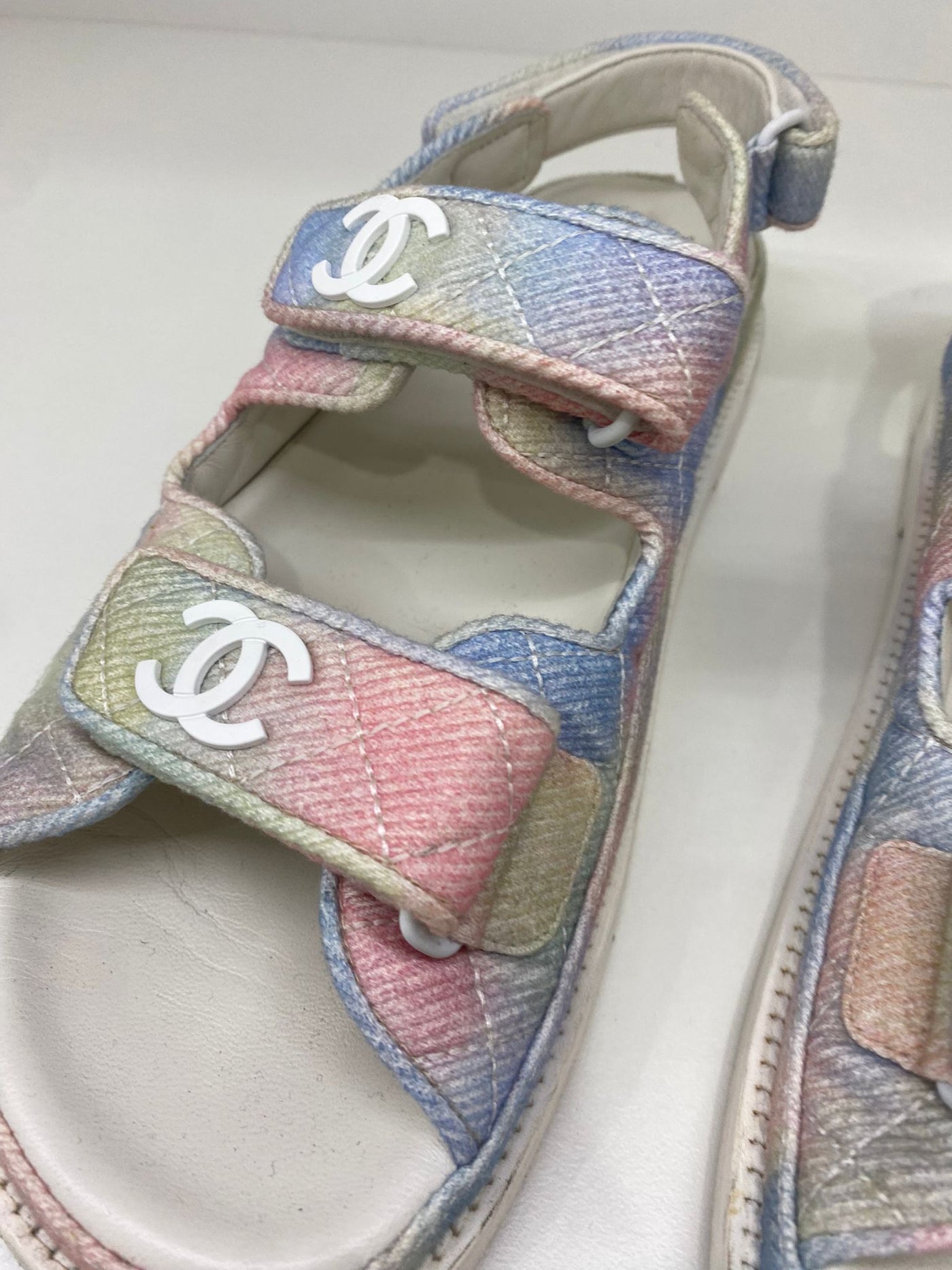 Chanel Dad Sandals - Rainbow canvas 39.5C