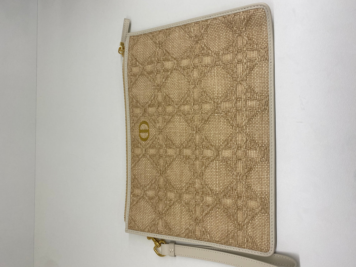 Christian Dior Raffia Pouch Clutch
