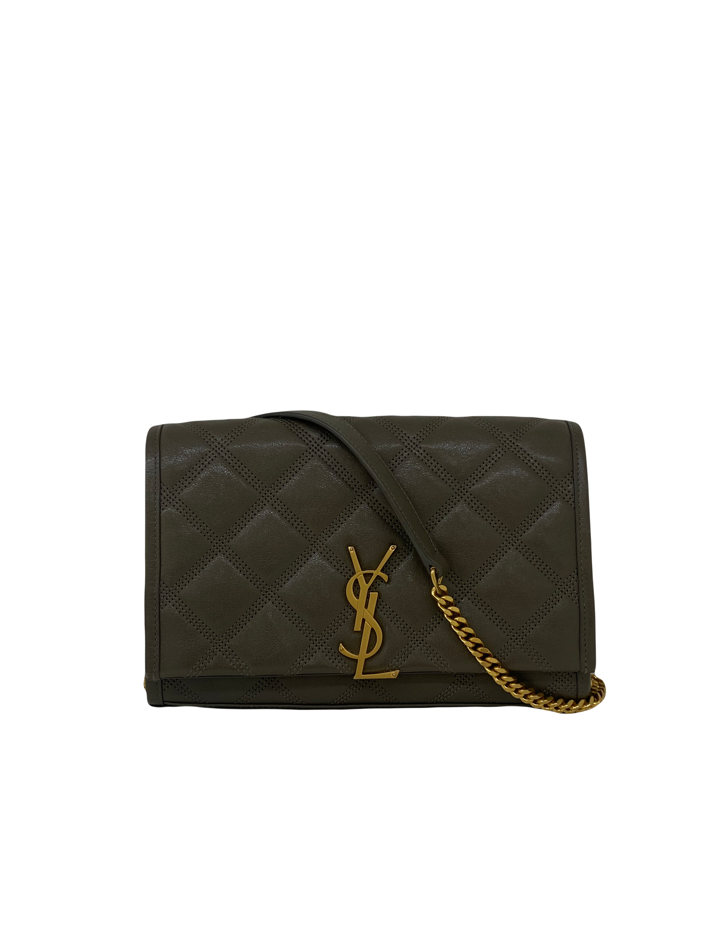 YSL Becky Chain Bag Khaki GHW