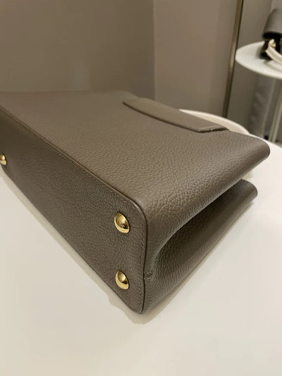 Louis Vuitton Capuccine MM Olive Khaki Grainy Leather (OE)