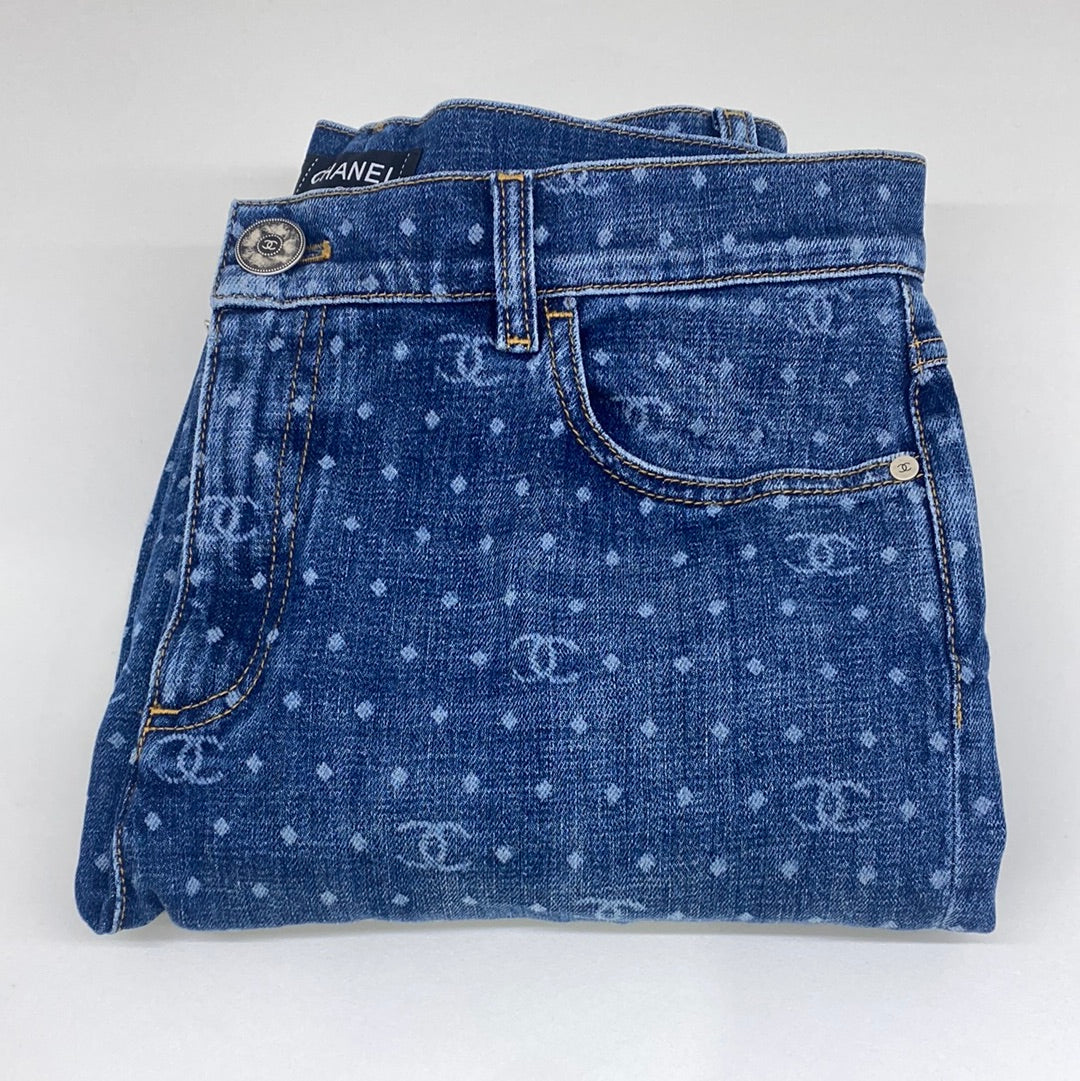 Chanel Logo Denim Jeans - Size 42