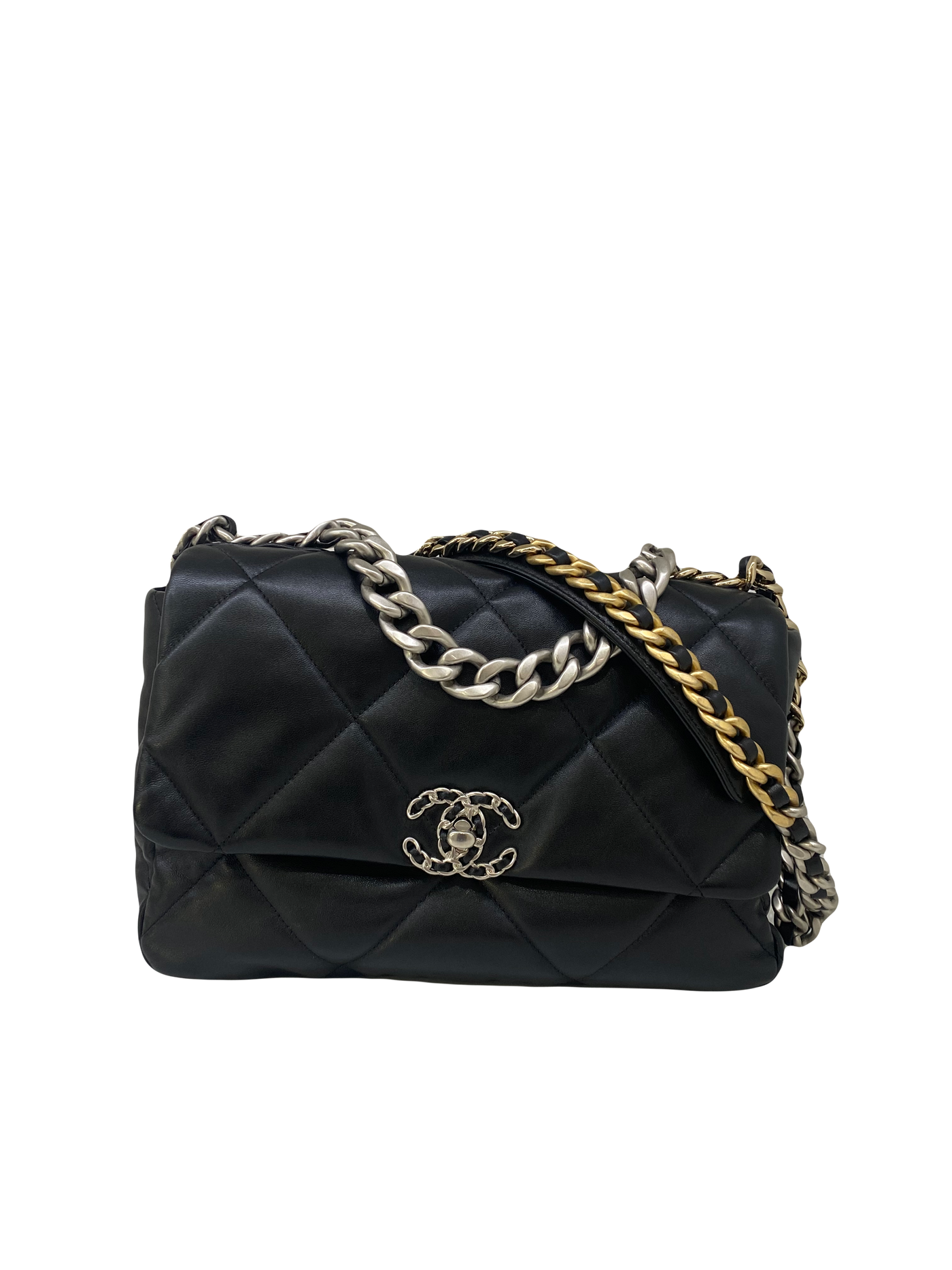 Chanel 19 Large (Medium) Black SHW