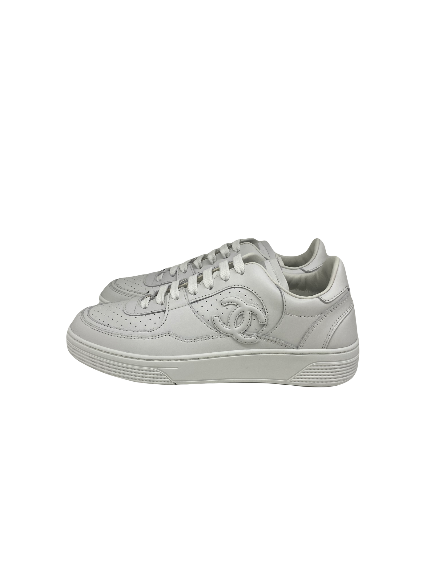 Chanel White Sneakers 36.5