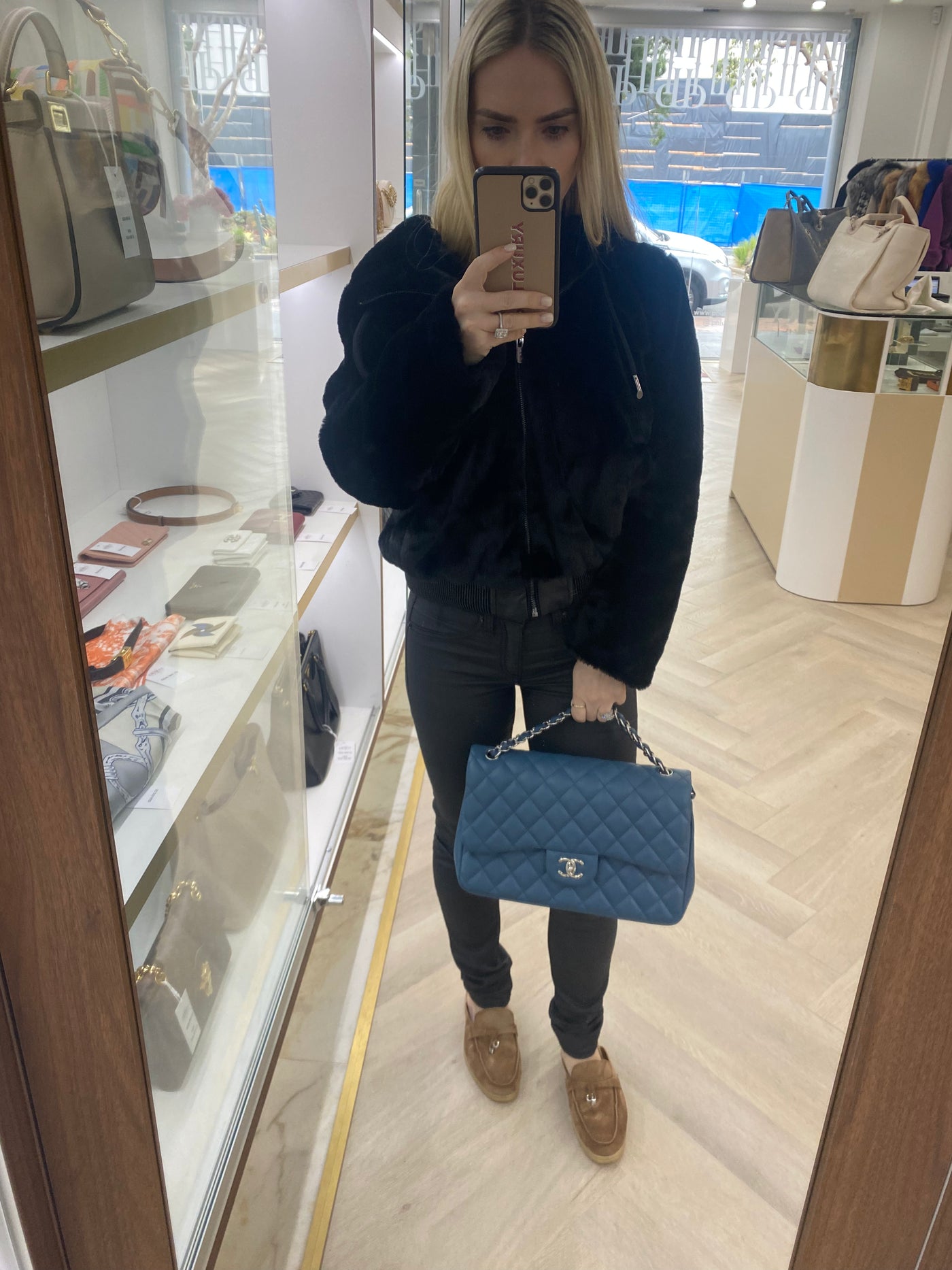 Chanel Jumbo Large Blue SHW