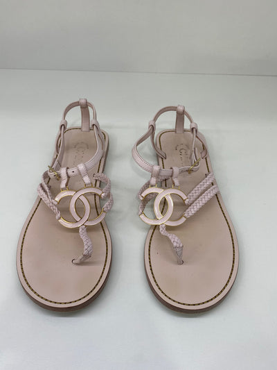 Chanel Baby Pink Sandals 38