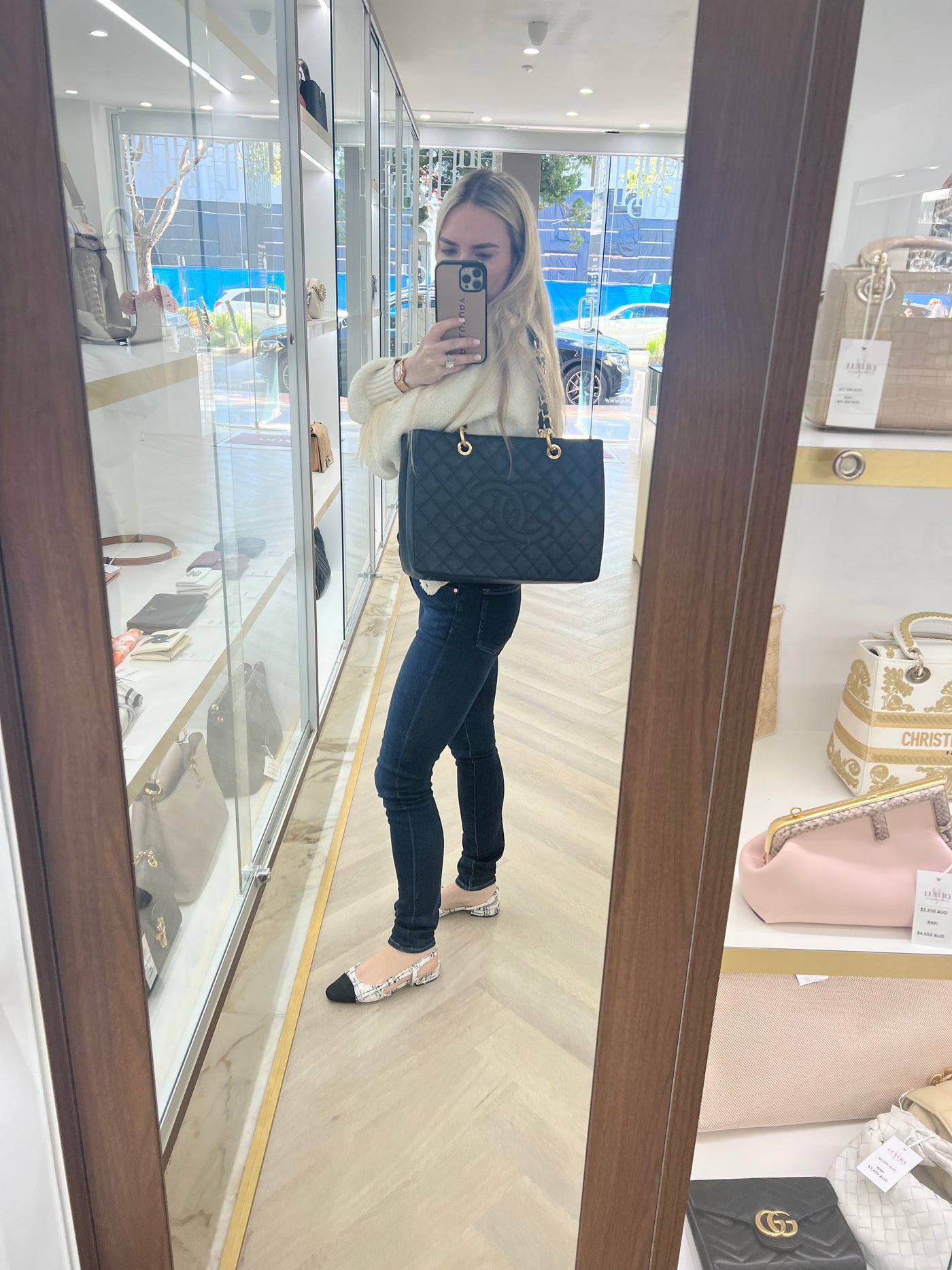 Chanel Grand Shopping Tote (GST) Black GHW Caviar