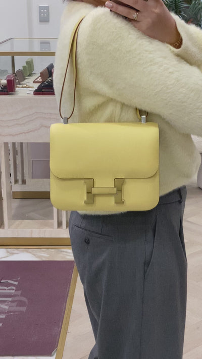 Hermes Constance 24 Jaune Poussin Epsom PHW