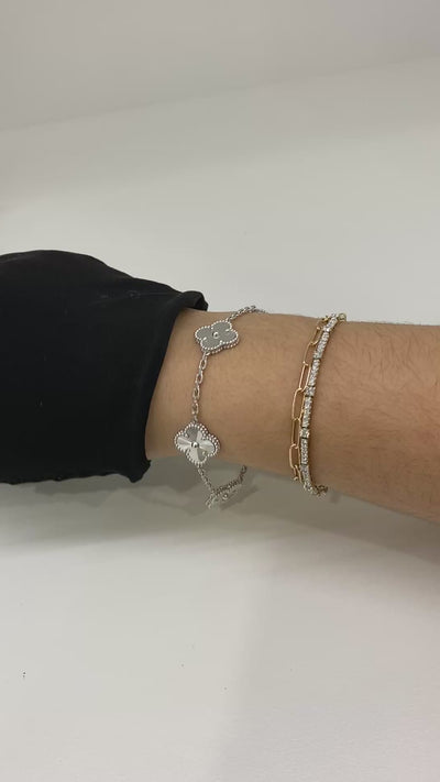 Van Cleef & Arpels 5 Motif Alhambra Bracelet White Gold