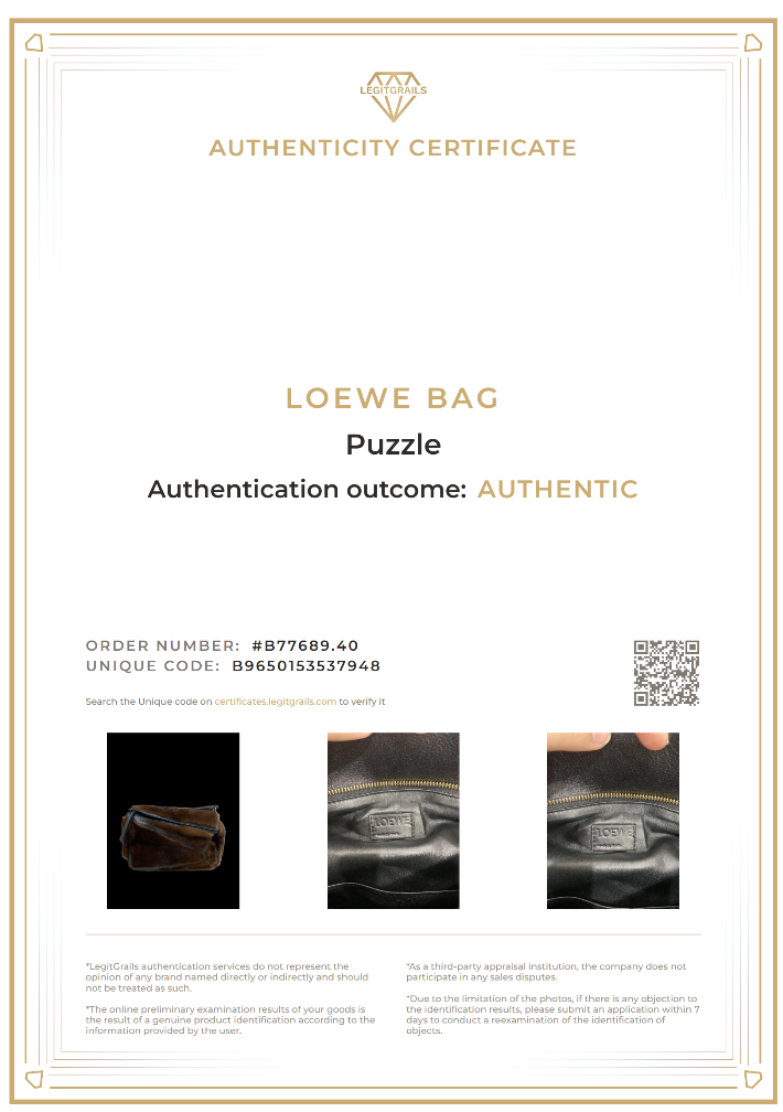 Loewe Puzzle Bag Fur Brown/ Black