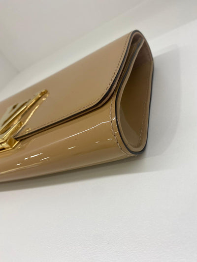 Louis Vuitton Beige Patent Clutch