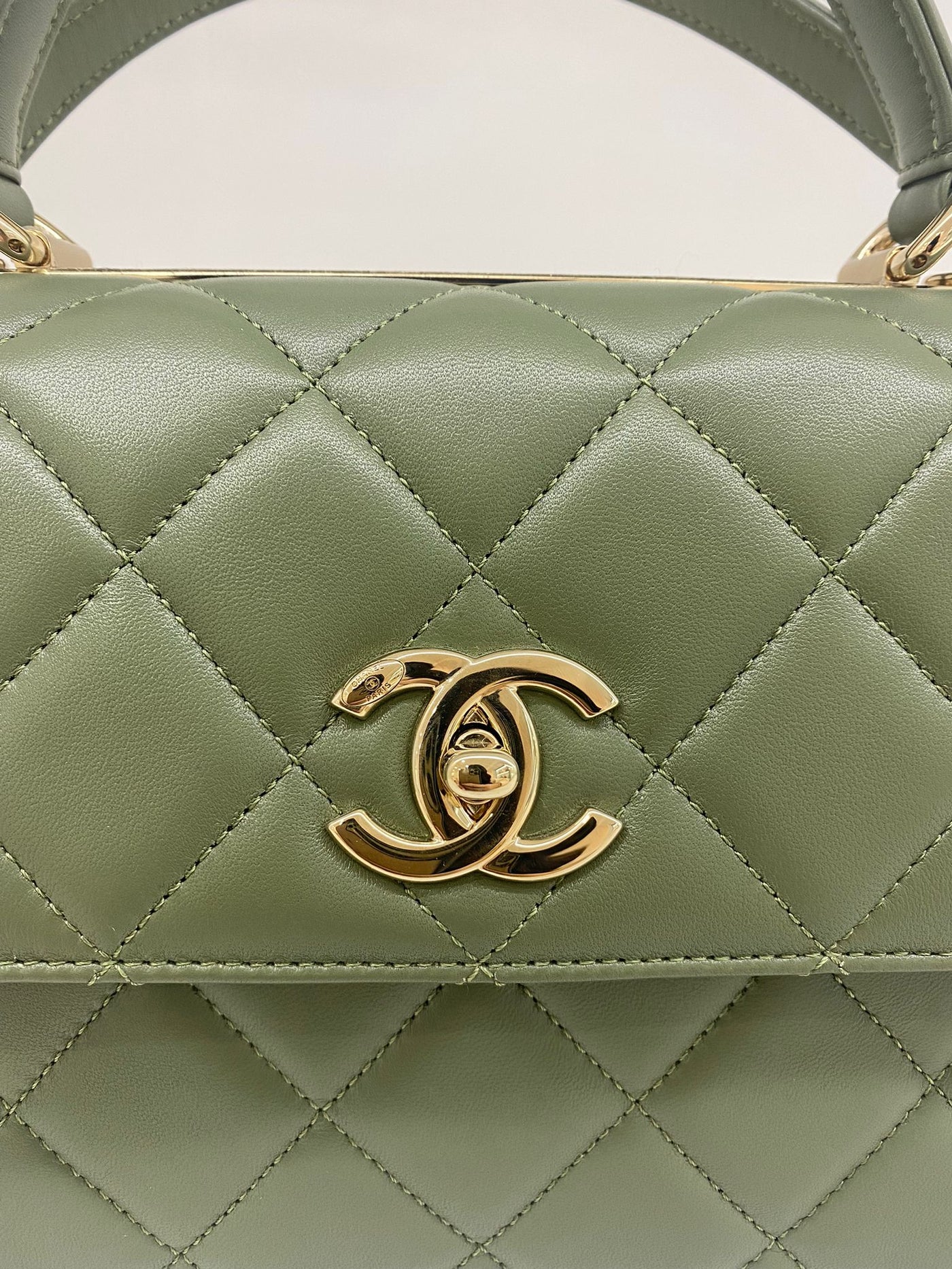 Chanel Trendy Khaki CGHW Size Small - SOLD