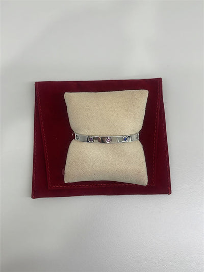 Cartier Love Bangle White Gold - Rainbow Diamonds Size 17 - SOLD