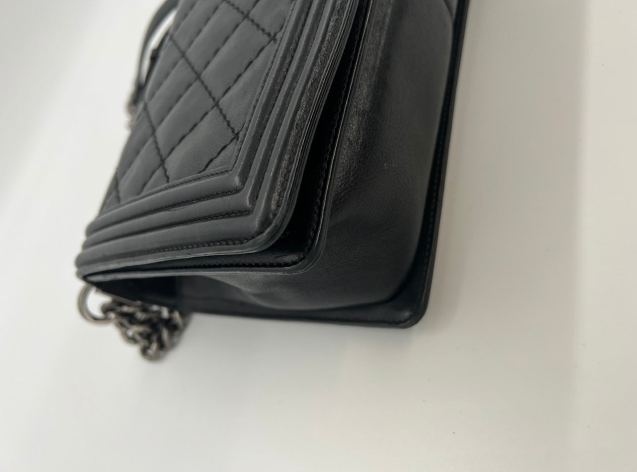 Chanel Boy Bag Large Black Lambskin SHW - SOLD