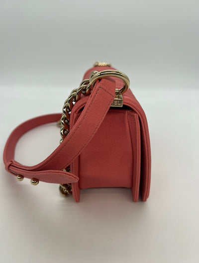 Chanel Boy Bag Small Peach Caviar CGHW - SOLD