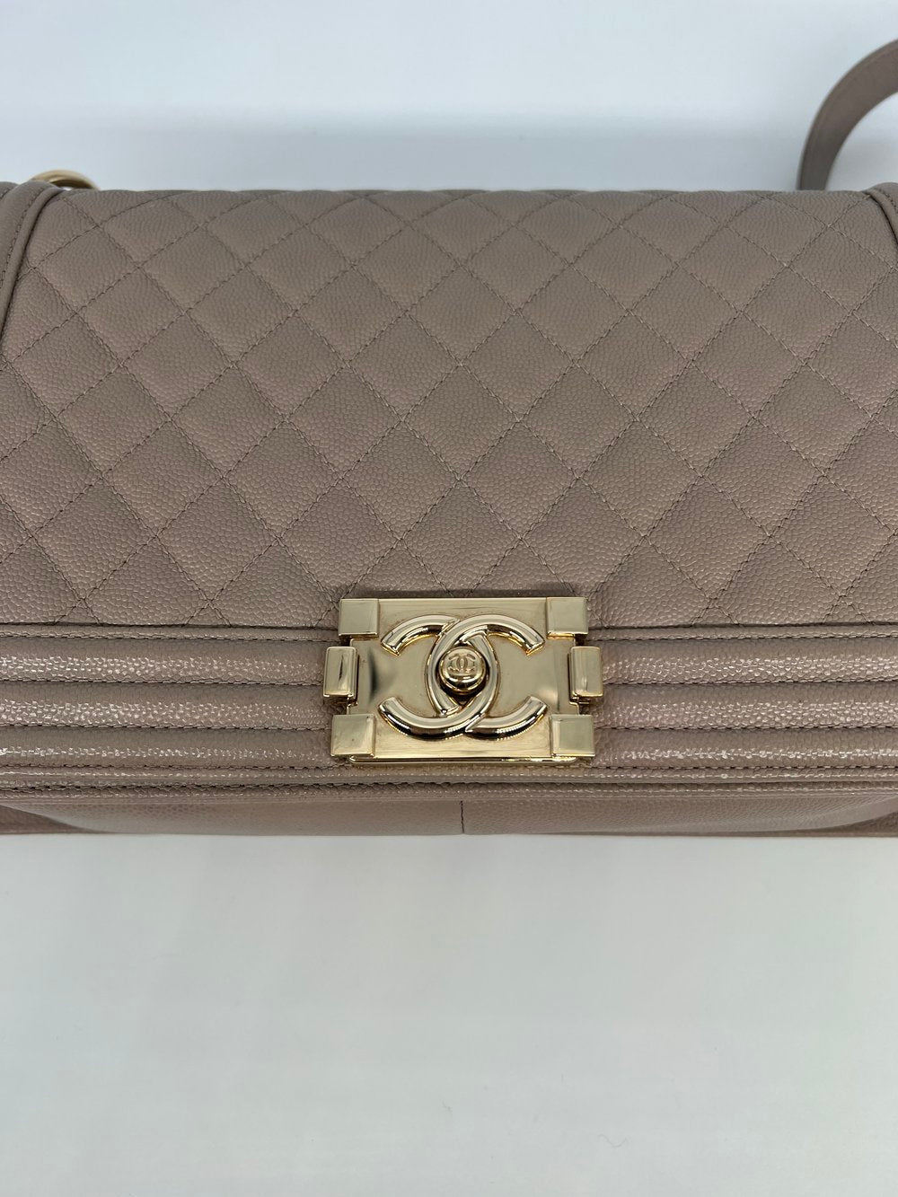 Chanel New Medium Boy Bag - Beige CGHW -SOLD