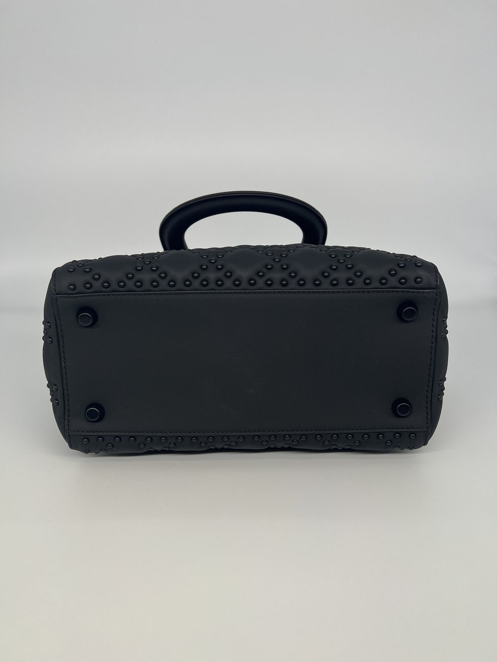 Christian Dior Supple Lady Dior - Matte Black with Studs