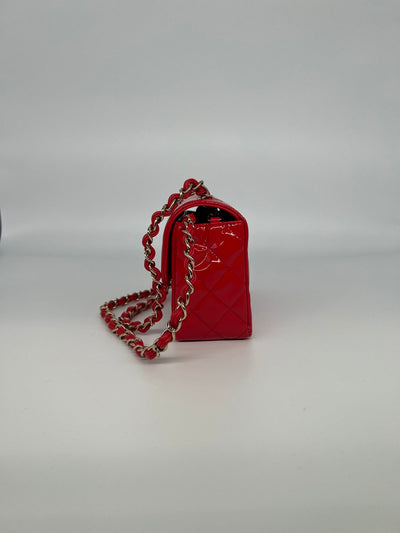 Chanel Mini Flap Bag Patent Red - SOLD
