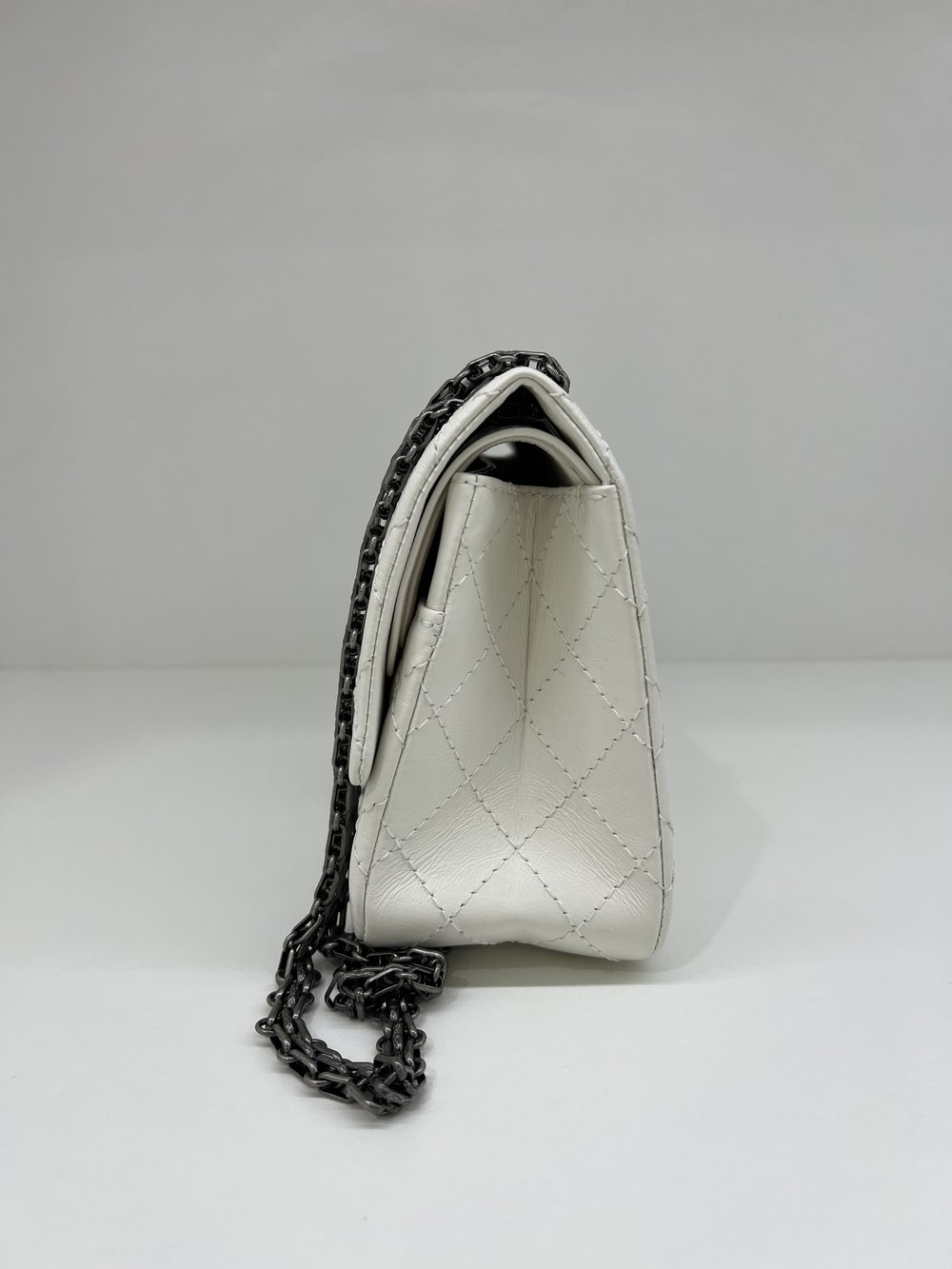 Chanel 2.55 Reissue Small - White Ruthenium Hardware - SOLD