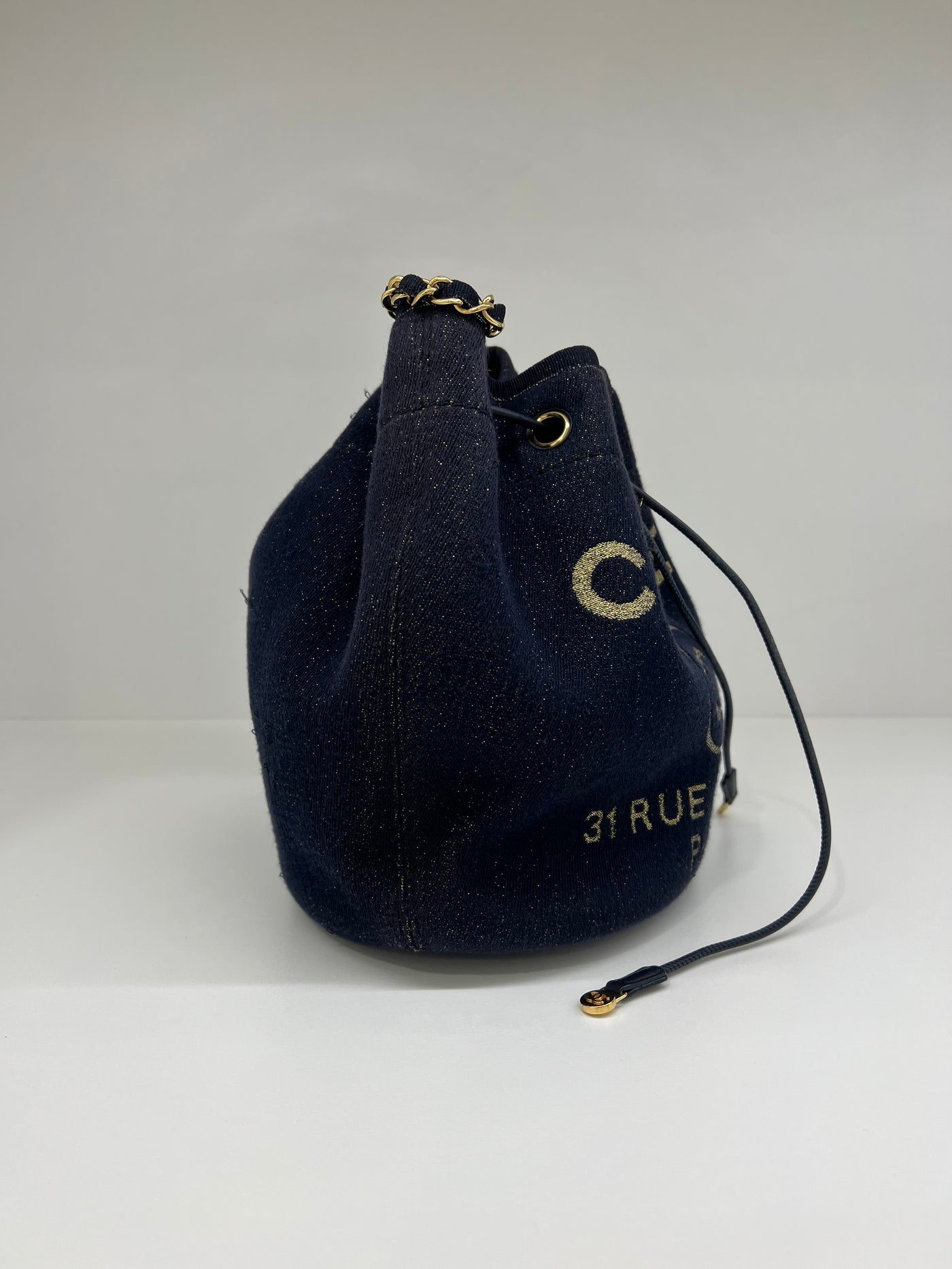 Chanel Bucket Bag Navy/Gold - SOLD