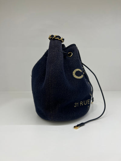 Chanel Bucket Bag Navy/Gold - SOLD