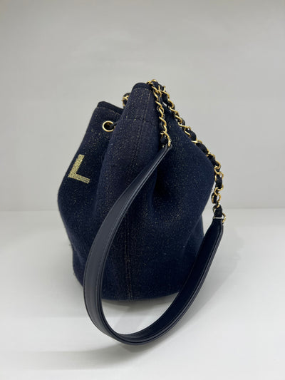 Chanel Bucket Bag Navy/Gold - SOLD