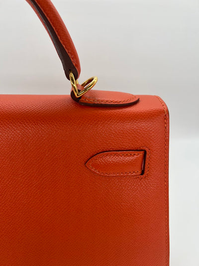 Hermes Kelly 32 Feu Epsom GHW Stamp X