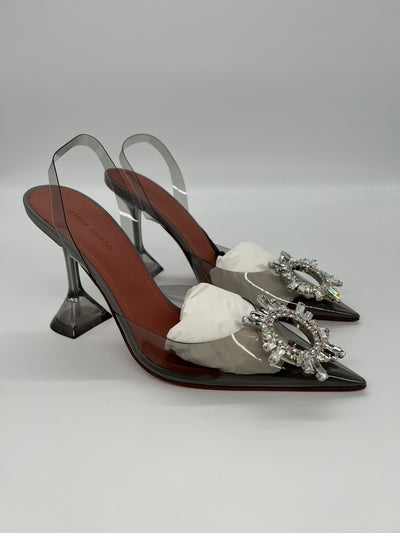 Amina Muaddi Begum Heels - Grey PVC Size 38