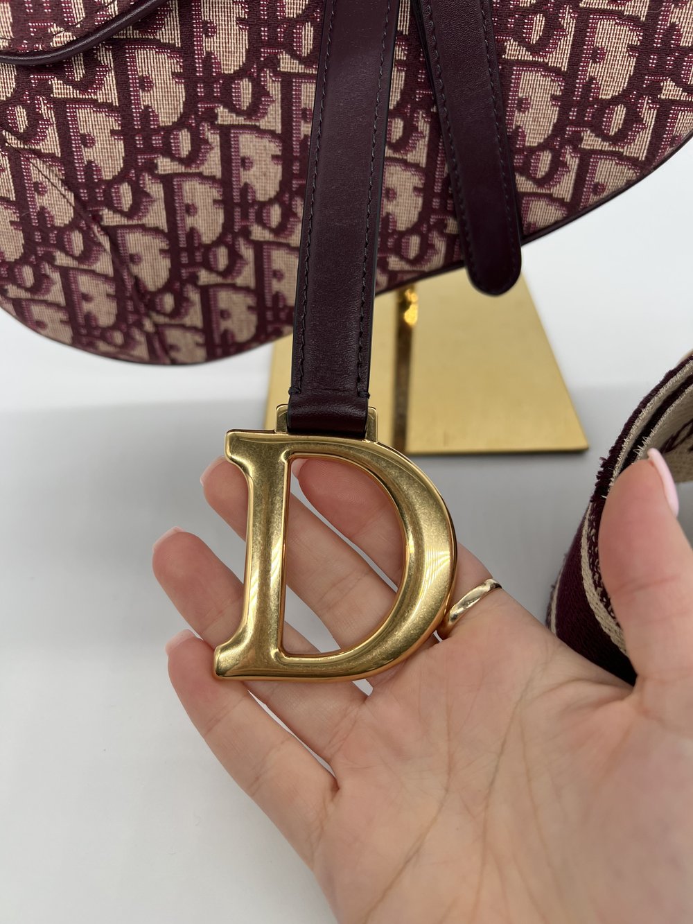 Dior Saddle Oblique - Medium - Burgundy