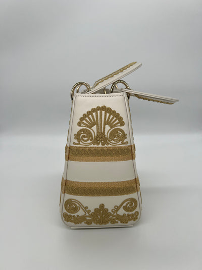 Dior Lady Dior - Medium - Latte Leather with Embroidery