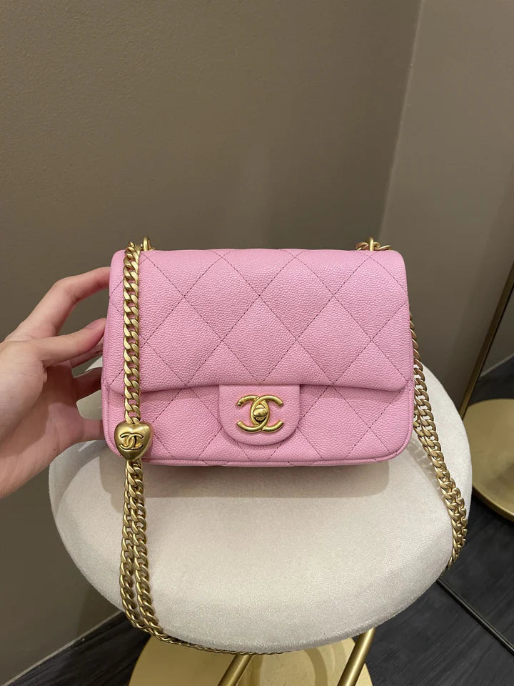 Chanel 23P Sweetheart Caviar Mini Flap Bag Pink (OE) – PH Luxury