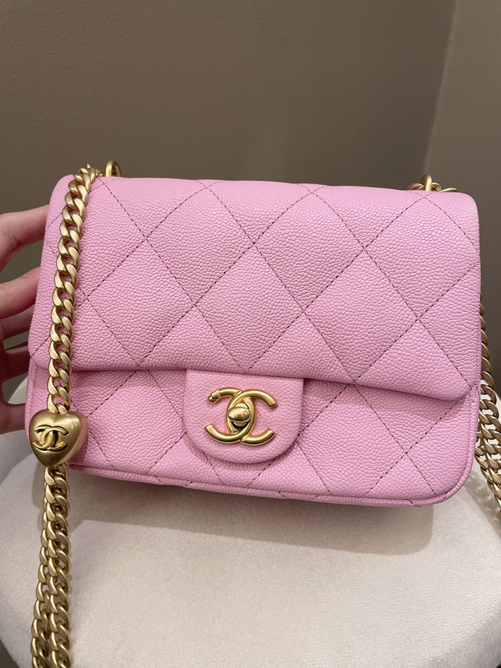 Chanel 2023 Sweetheart Crush Mini Flap Bag - White Mini Bags