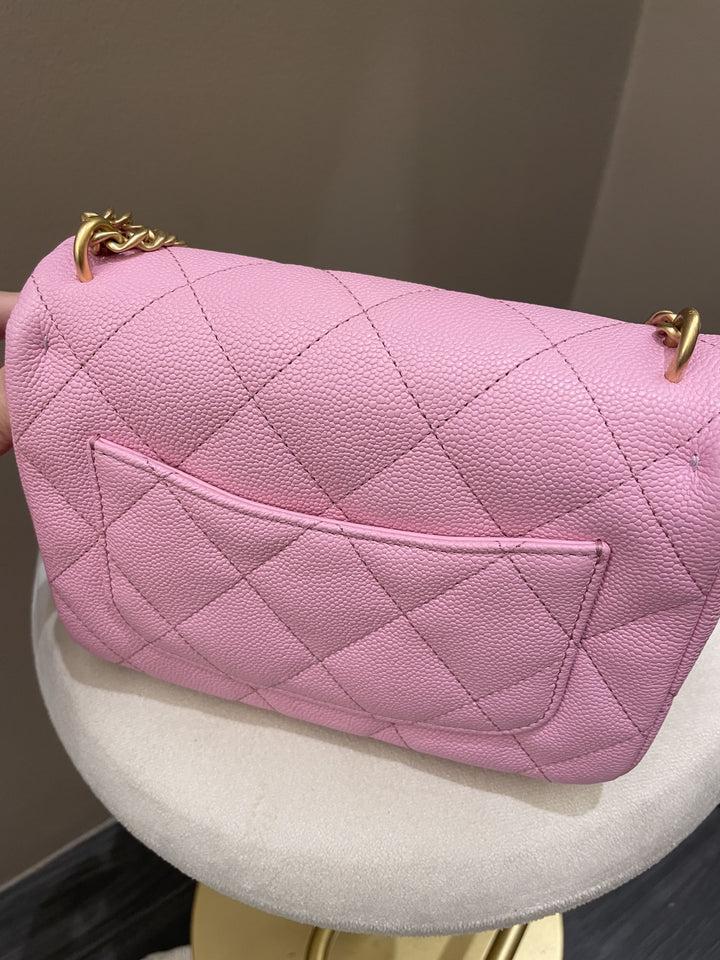 Chanel 23P Sweetheart Caviar Mini Flap Bag Pink (OE)