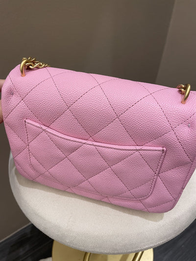 Chanel 23P Sweetheart Caviar Mini Flap Bag Pink (OE)
