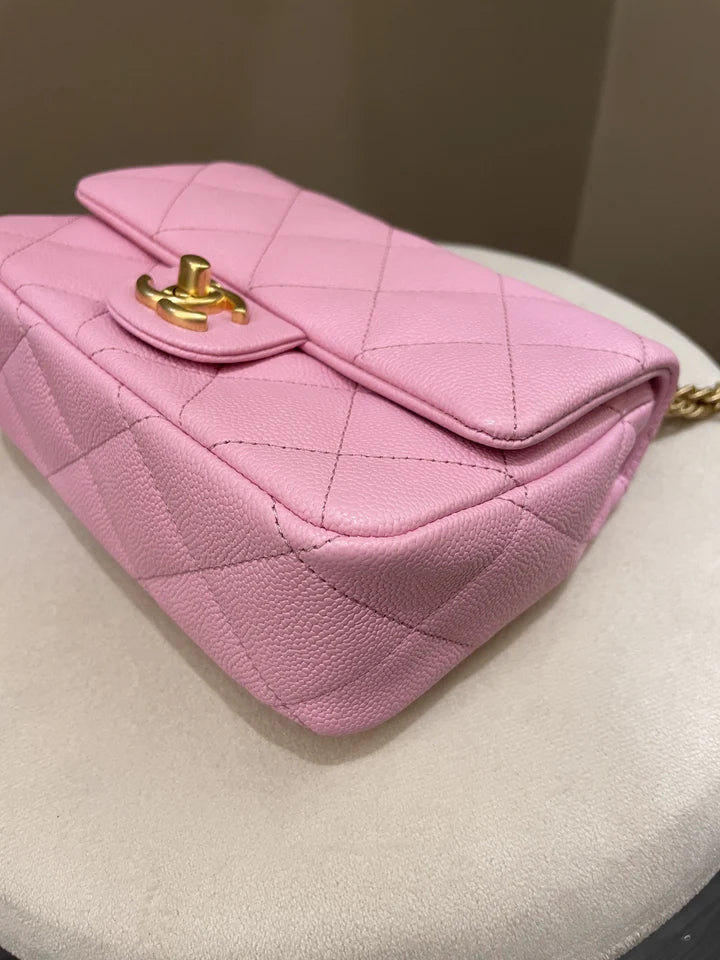 Chanel 23P Sweetheart Caviar Mini Flap Bag Pink (OE)