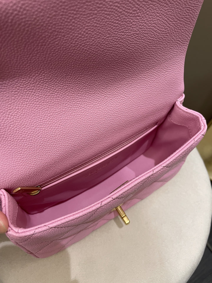 Chanel 23P Sweetheart Caviar Mini Flap Bag Pink (OE)