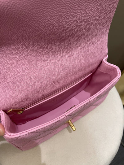 Chanel 23P Sweetheart Caviar Mini Flap Bag Pink (OE)