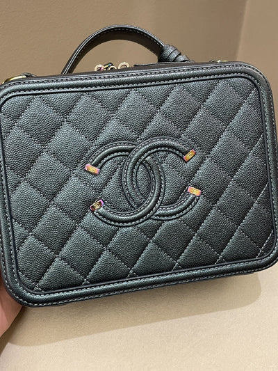 Chanel Filigree Vanity Case Iridescent Turquoise (OE)