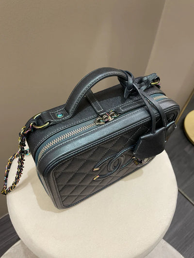 Chanel Filigree Vanity Case Iridescent Turquoise (OE)