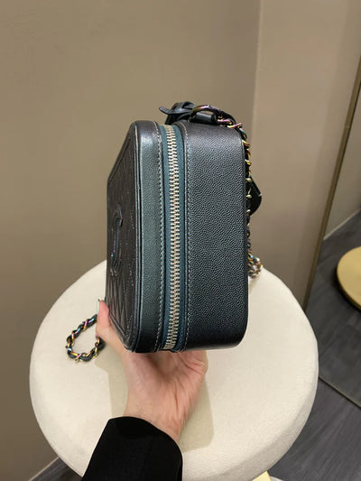 Chanel Filigree Vanity Case Iridescent Turquoise (OE)