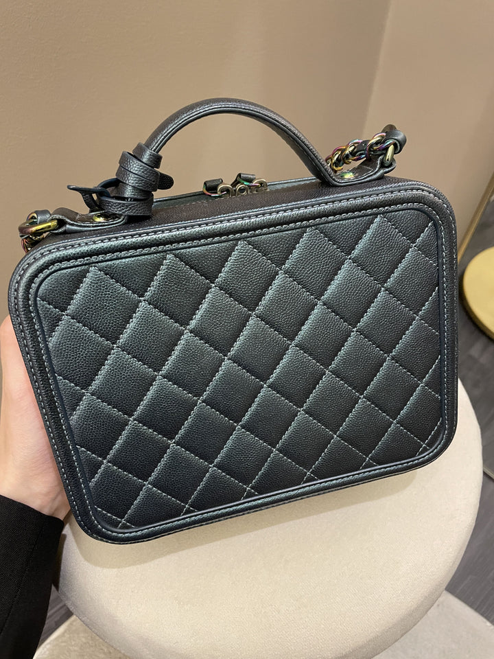 Chanel Filigree Vanity Case Iridescent Turquoise (OE)