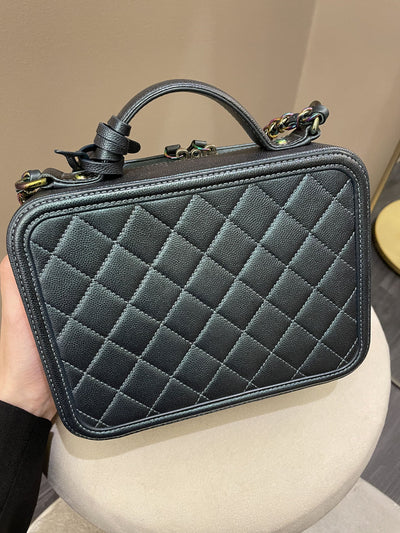 Chanel Filigree Vanity Case Iridescent Turquoise (OE)