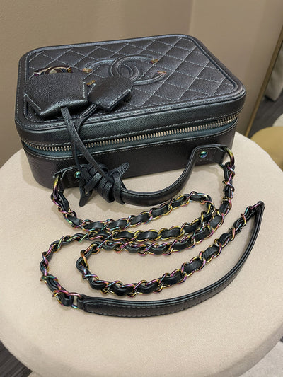 Chanel Filigree Vanity Case Iridescent Turquoise (OE)