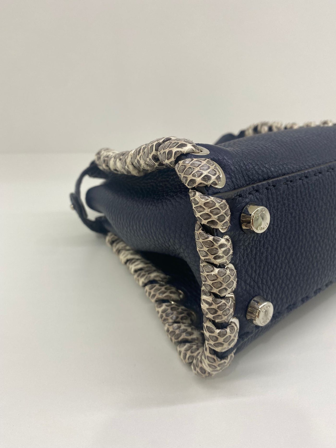 Fendi Peekaboo Navy Snakeskin