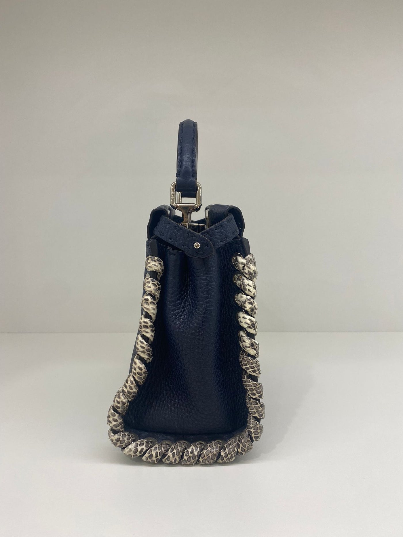 Fendi Peekaboo Navy Snakeskin