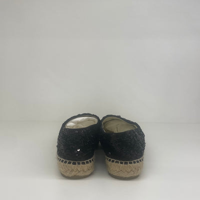 Chanel Black Sequin Espadrilles - Size 38