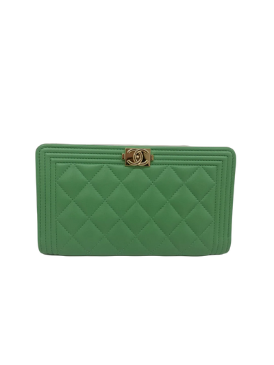 Chanel Light Green Boy Wallet - SOLD