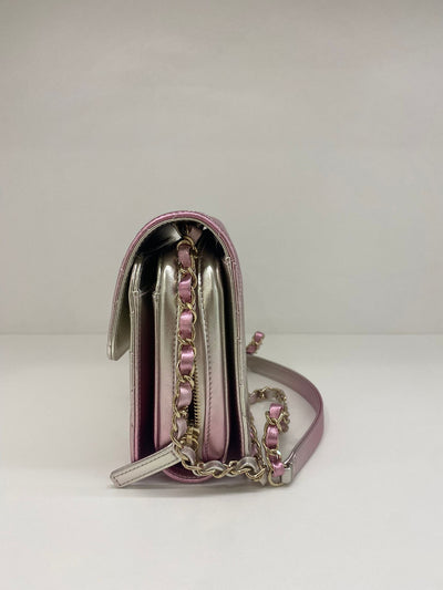 Chanel Large Like A Wallet Metallic Pink